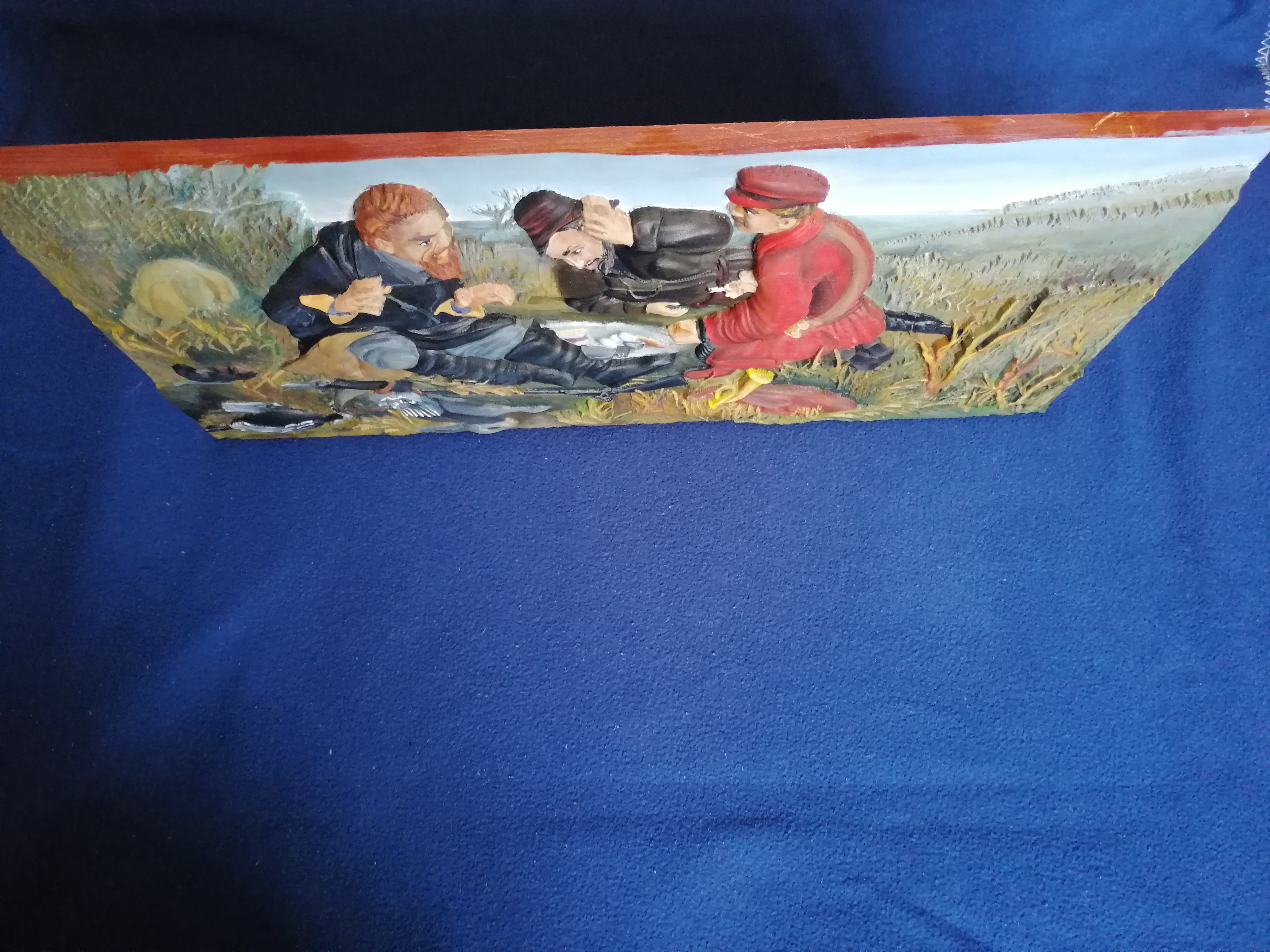 Резная картина Охотники на привале