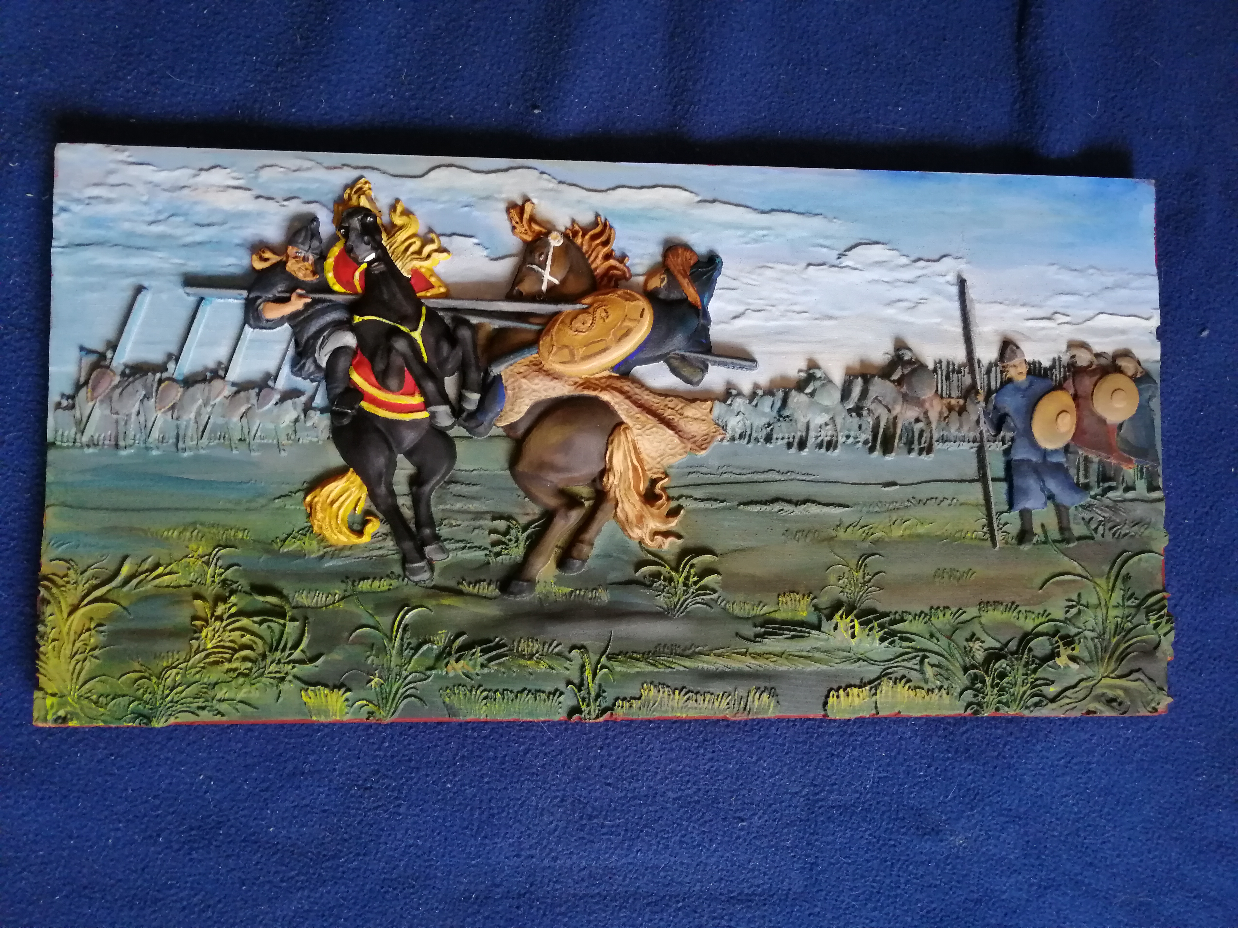 Картина резная Поединок Пересвета с Челубеем